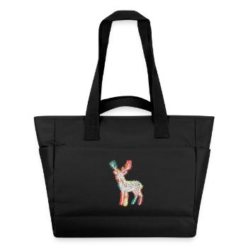 Zentangle Roebuck - Sac matelassé déperlant - noir - Devant