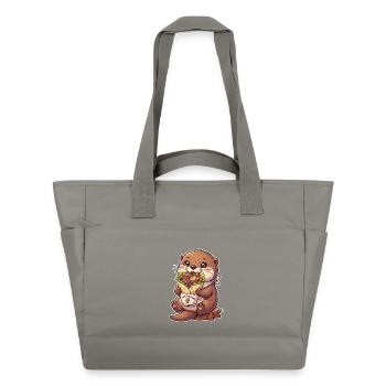 Kawaii Döner Otter - Sac matelassé déperlant - gris - Devant