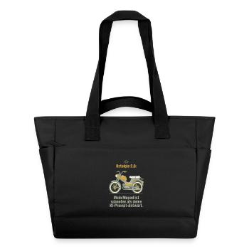 Ostalgie Moped. KI Prompt Spruch - Wasserabweisende Padded Bag - Schwarz - Vorne