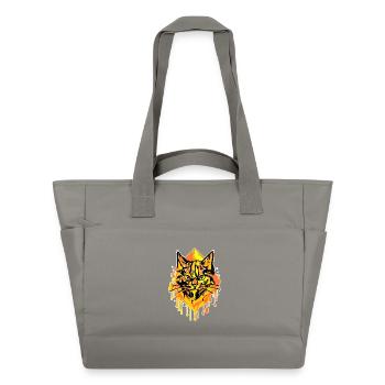 Graffiti Kunst Strassenkunst Wildstyle Katze - Wasserabweisende Padded Bag - Grau - Vorne