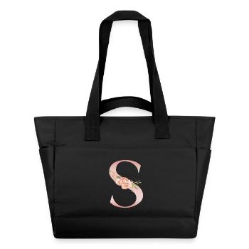 S florale pastel sur vêtement - Sac matelassé déperlant - noir - Devant