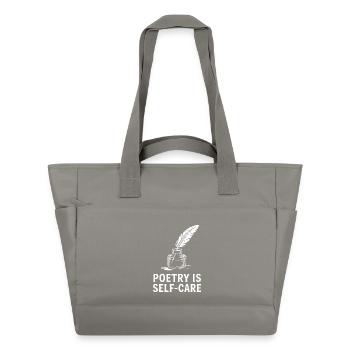 Poesie als Selbstfürsorge - Wasserabweisende Padded Bag - Grau - Vorne