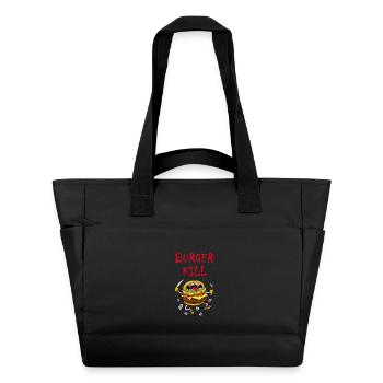 Carnivorous hamburger - Water-Repellent Padded Bag - black - Front