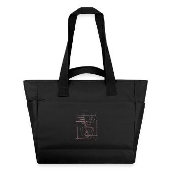 Rosa Linienfigur Abstrakte Kontur - Wasserabweisende Padded Bag - Schwarz - Vorne