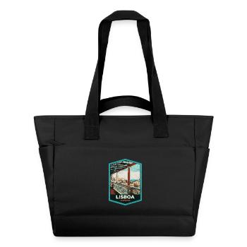 Illustration Alfama, Lisbon - Water-Repellent Padded Bag - black - Front