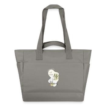 live your life in full bloom - Wasserabweisende Padded Bag - Grau - Vorne