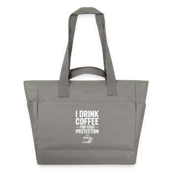 Ich trinke Kaffee zu deinem Schutz - Wasserabweisende Padded Bag - Grau - Vorne