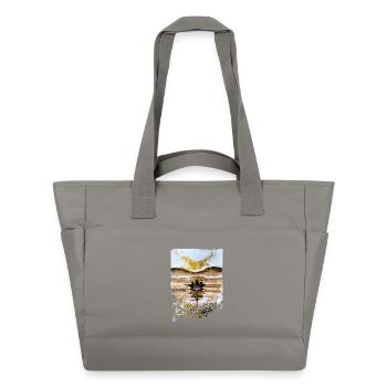 Lotus d’or sur le crépuscule du désert - Sac matelassé déperlant - gris - Devant