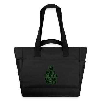 Chemise fumeuse de cultivateur de cannabis au cannabis Vibrades vertes - Sac matelassé déperlant - noir - Devant