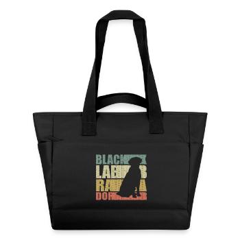 Retro Black Labrador - Cadeau d’amoureux des chiens - Sac matelassé déperlant - noir - Devant
