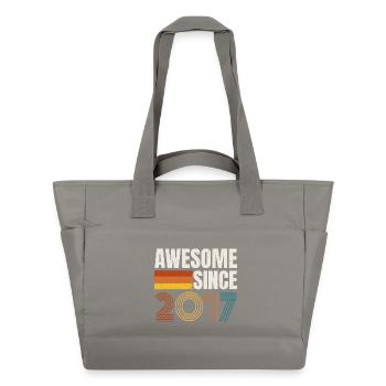 Awesome Since 2017 Retro Vintage Birthday - Water-Repellent Padded Bag - grey - Front