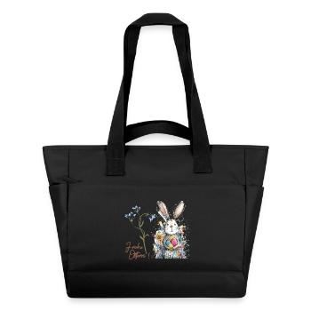 Osterhase mit bunten Eiern - Wasserabweisende Padded Bag - Schwarz - Vorne