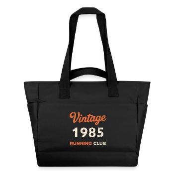Idée de cadeau d’anniversaire vintage du club de course à pied 1985 - Sac matelassé déperlant - noir - Devant