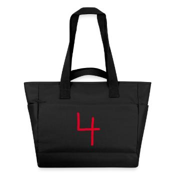 4 Numéro quatre numéro noir anniversaire - Sac matelassé déperlant - noir - Devant