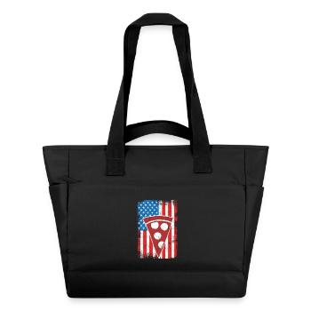 4th of July US Pizza - Water-Repellent Padded Bag - black - Front
