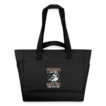Meise Vogelsamen Stofftier-Vogelbeobachter - Wasserabweisende Padded Bag - Schwarz - Vorne