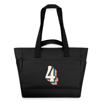 T-Shirt rétro vintage numéro quatre 4 Vier Quattro - Sac matelassé déperlant - noir - Devant