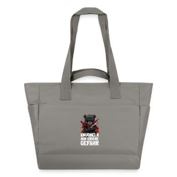 Ninja Teddy mit frechem Spruch - Wasserabweisende Padded Bag - Grau - Vorne