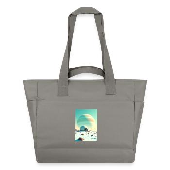 Paysages spatiaux rétro futuristes Esthétique des années 1960 - Sac matelassé déperlant - gris - Devant