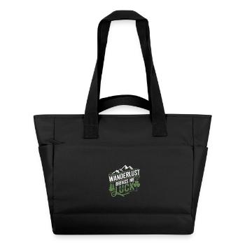 Wanderlust brings me luck - Water-Repellent Padded Bag - black - Front