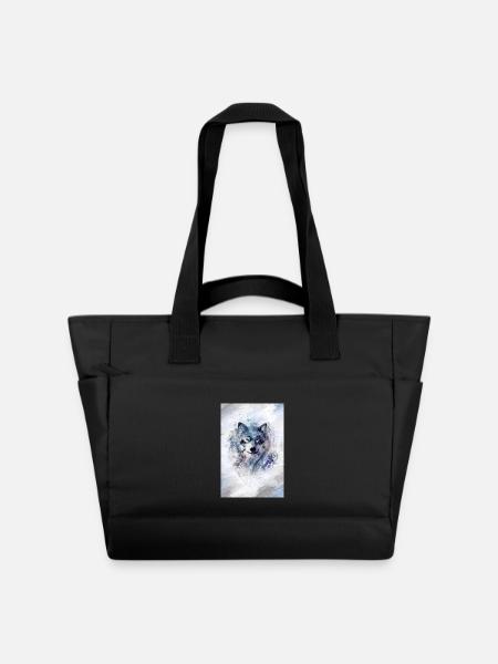Wolf dans la tempête grey version - Sac matelassé déperlant - noir