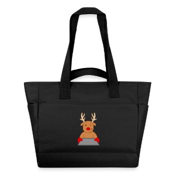 Rentier Bäcker Gebäck Weihnachten Plätzchen backen - Wasserabweisende Padded Bag - Schwarz - Vorne