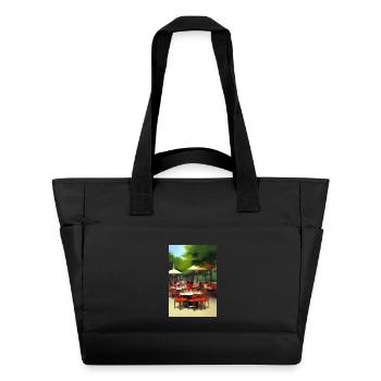 Outdoor Asian Cafe - Water-Repellent Padded Bag - black - Front