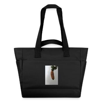 POMMES DE PIN DANS LA BRUME MATINALE - Sac matelassé déperlant - noir - Devant