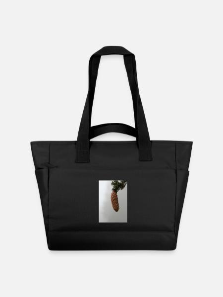 PINE CONES IN THE MORNING MIST - Water-Repellent Padded Bag - black