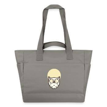 Hibou minimaliste – Simple et élégant - Sac matelassé déperlant - gris - Devant