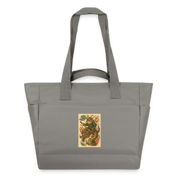 Ghost of a Warrior in Dragon Battle - Water-Repellent Padded Bag - grey - Front