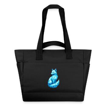 Diamant-Fuchs – Tierdesign in Edelstein-Optik - Wasserabweisende Padded Bag - Schwarz - Vorne