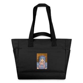 Blumenkrone Animefig mit Pastellhaar - Wasserabweisende Padded Bag - Schwarz - Vorne