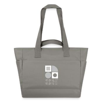 Geometrie Minimaliste Grises Sur Blanc - Sac matelassé déperlant - gris - Devant