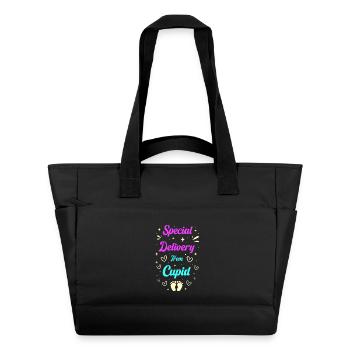 Werdende Eltern Valentinstag Gender Reveal - Wasserabweisende Padded Bag - Schwarz - Vorne