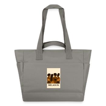 Silhouettes de la Confrérie Mélanine, Art africain - Sac matelassé déperlant - gris - Devant