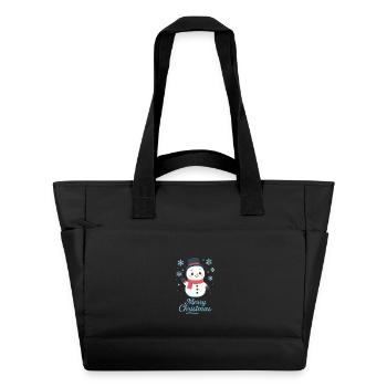 Schneemann mit Schal – Merry Christmas - Wasserabweisende Padded Bag - Schwarz - Vorne
