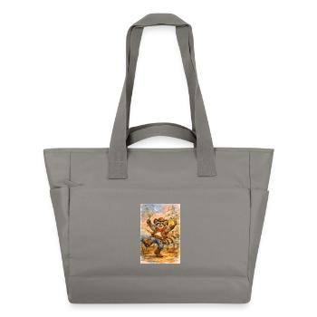 Raccoon cowboy with firefly jar - Water-Repellent Padded Bag - grey - Front
