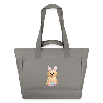 Oreilles de lapin de Pâques Goldie Golden Retriever - Sac matelassé déperlant - gris - Devant