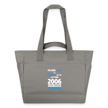 Anniversaire 20 ans - Né en Octobre 2006 - Sac matelassé déperlant - gris - Devant