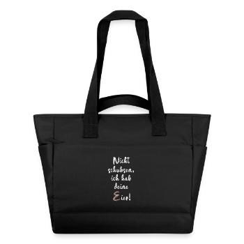 Nicht Schubsen ich habe deine Eier.... - Wasserabweisende Padded Bag - Schwarz - Vorne