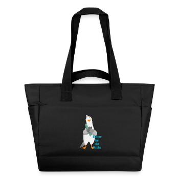 « Beurre au poisson » - Drôle de mouette avec du poisson - Sac matelassé déperlant - noir - Devant