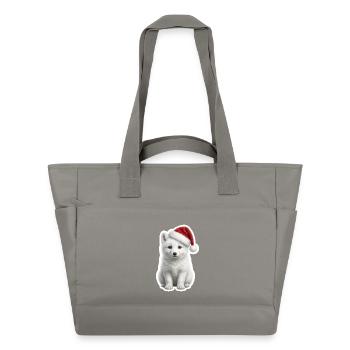 Renard arctique blanc dans la neige profonde - Sac matelassé déperlant - gris - Devant