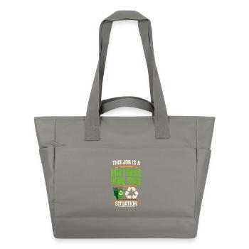 Barrel job done | Recycling center - Water-Repellent Padded Bag - grey - Front