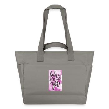 Glaube an dich! - Wasserabweisende Padded Bag - Grau - Vorne