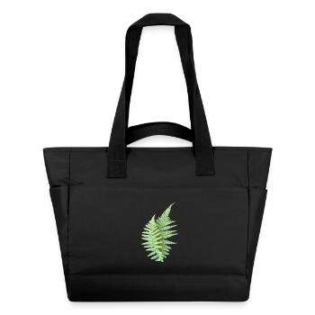 Farn Blätter Farnblätter grün - Wasserabweisende Padded Bag - Schwarz - Vorne