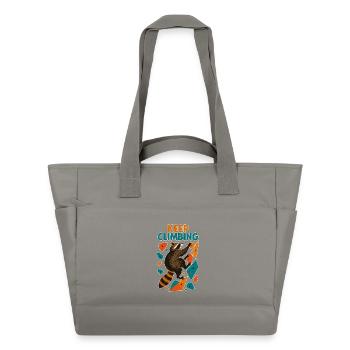 Bouldering Raccoon Keep Climbing Motivation - Water-Repellent Padded Bag - grey - Front