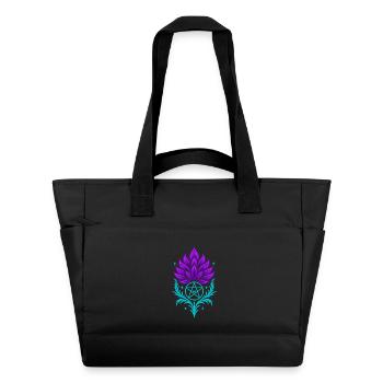Thistle with Pentagram - Spiritual Symbol - Water-Repellent Padded Bag - black - Front