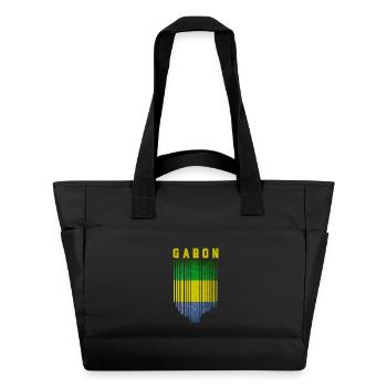 Flag of Gabon, Gabonese Pride - Water-Repellent Padded Bag - black - Front