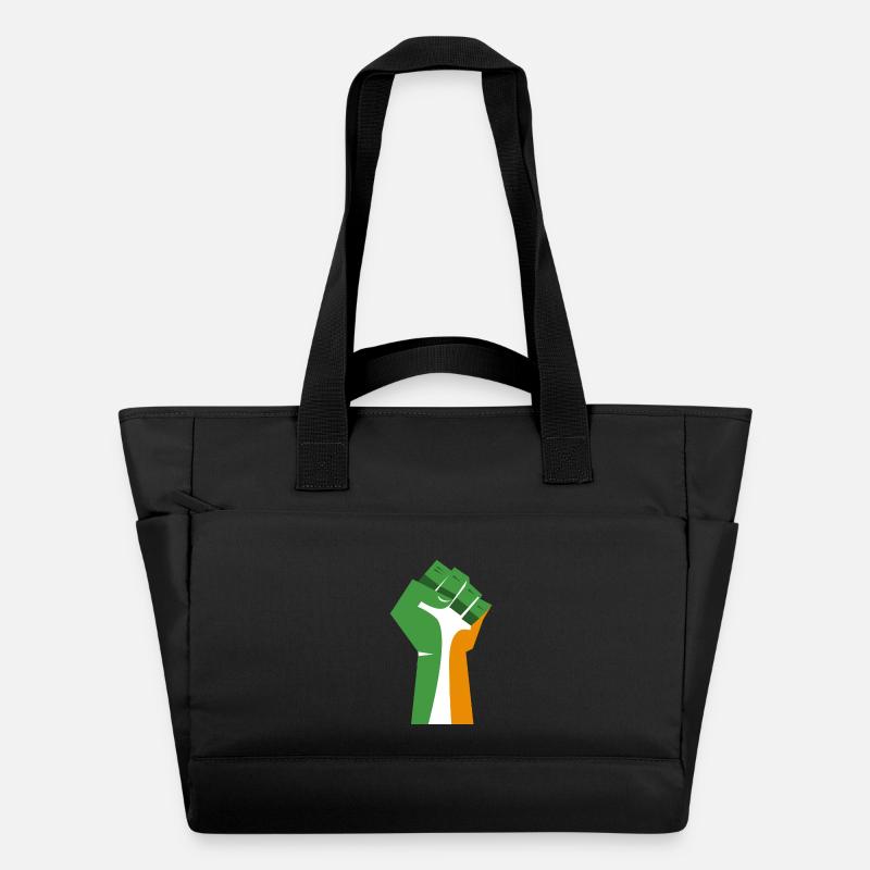 Die erhobene Faust (grün, weiß, orange) - Wasserabweisende Padded Bag - Schwarz